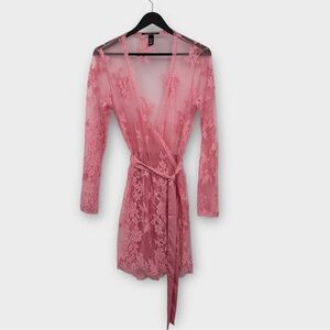 Victoria's Secret Pink Lace Robe anthropologie